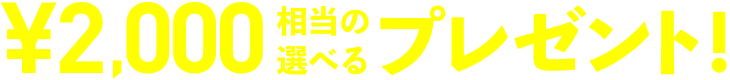 ¥2,000相当の選べるプレゼント！