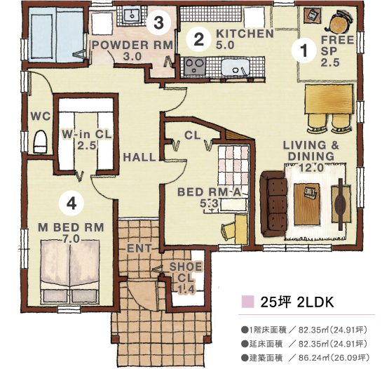 平屋の2ldk間取り集 おしゃれな画像もご紹介 インターデコハウス公式 北欧風 南欧風 アメリカン輸入住宅